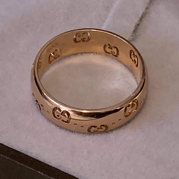 GUCCI GG 18KT GOLD RING STAMPED AU 750 SIZE 7 US - Picture 2 of 8